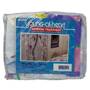 Vintage Sears Young At Heart Ballooning Rod‎ Pocket Panel Curtain Panels